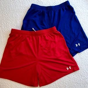 Women’s Under Armour Red & Blue Shorts